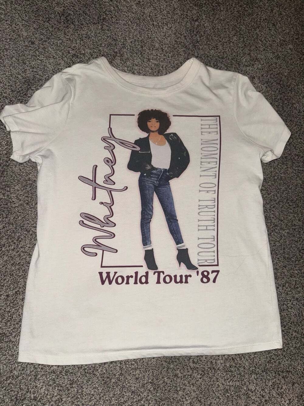 Whitney Houston The Moment Of Truth Tour T-Shirt Size XS White